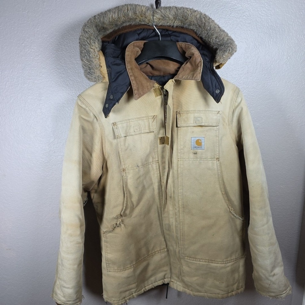 Carhartt Hooded Coat Mens L 42-tall Heavyweight Chore Vintage USA 14806 Workwear